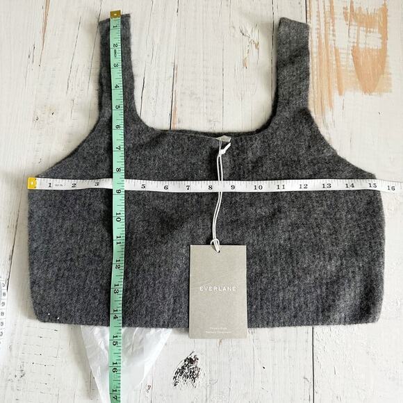 Everlane The Cozy Stretch Tank Wool Yak Blend Size Large Heathered Charcoal - Picture 7 of 7